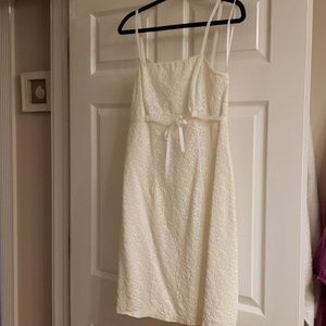 White eyelet lace dress